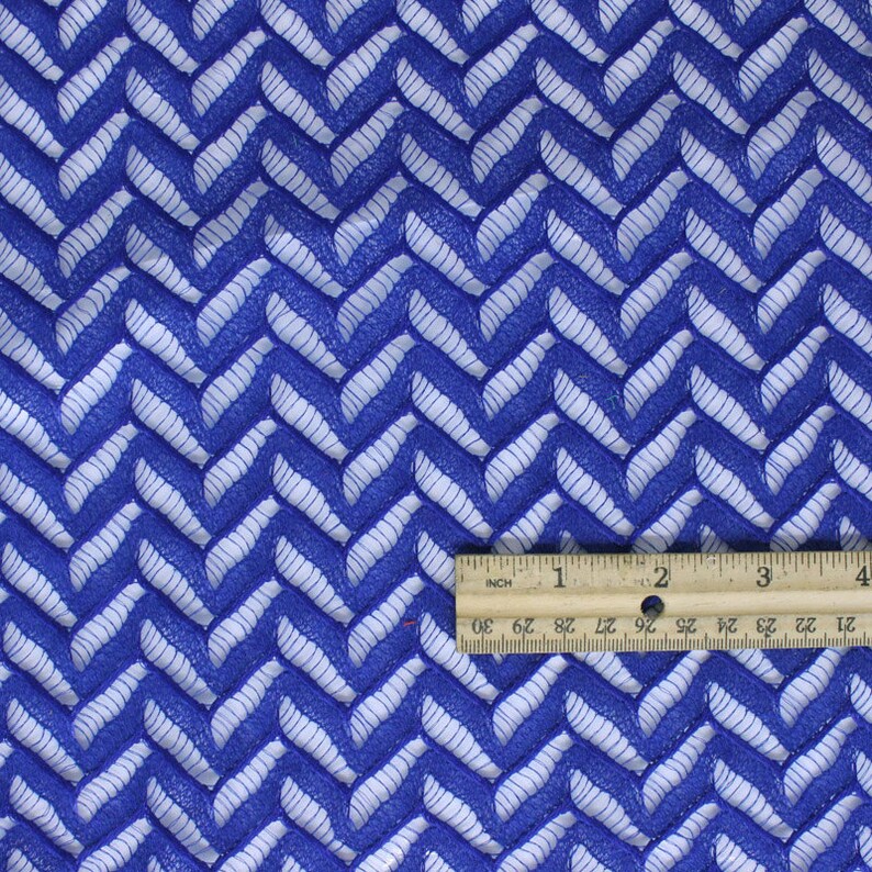Royal Blue Cotton Zig Zag Fabric by the yard 1 Yard Style Etsy