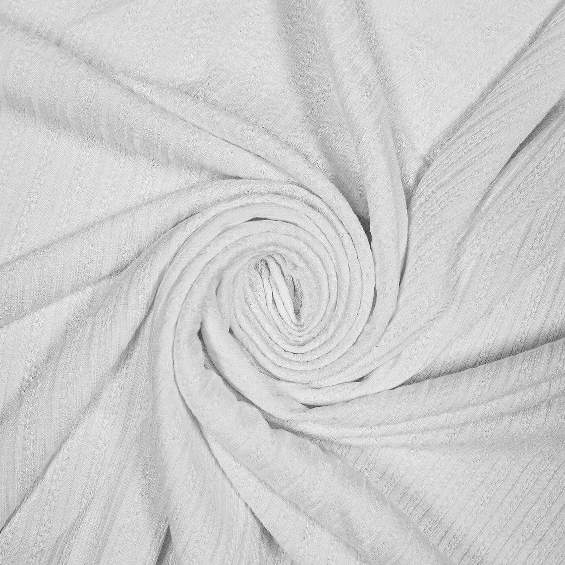 White Rayon Spandex Pointelle Rib Knit Fabric by the Yard - Etsy