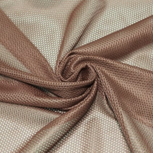 Brown Micro Mesh Knit Fabric by the Yard, Football Fabric, Soccer Fabric, Basketball Jersey Fabric - 1 Yard Style 2004