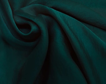 Hunter Green Silky Satin Chiffon Fabric by the Yard - Style 455