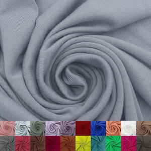 Tessuto in maglia jersey spandex rayon modale largo 60&quot; tagliato su misura (225 GSM) - Peso medio, elasticizzato in 4 direzioni, traspirante - Acciaio n. 765