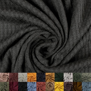 59&quot; Wide Rayon Spandex Waffle Open Knit Fabric by The Yard-210GSM. Breathable, for Sewing, Apparel, and DIY Projects. #659