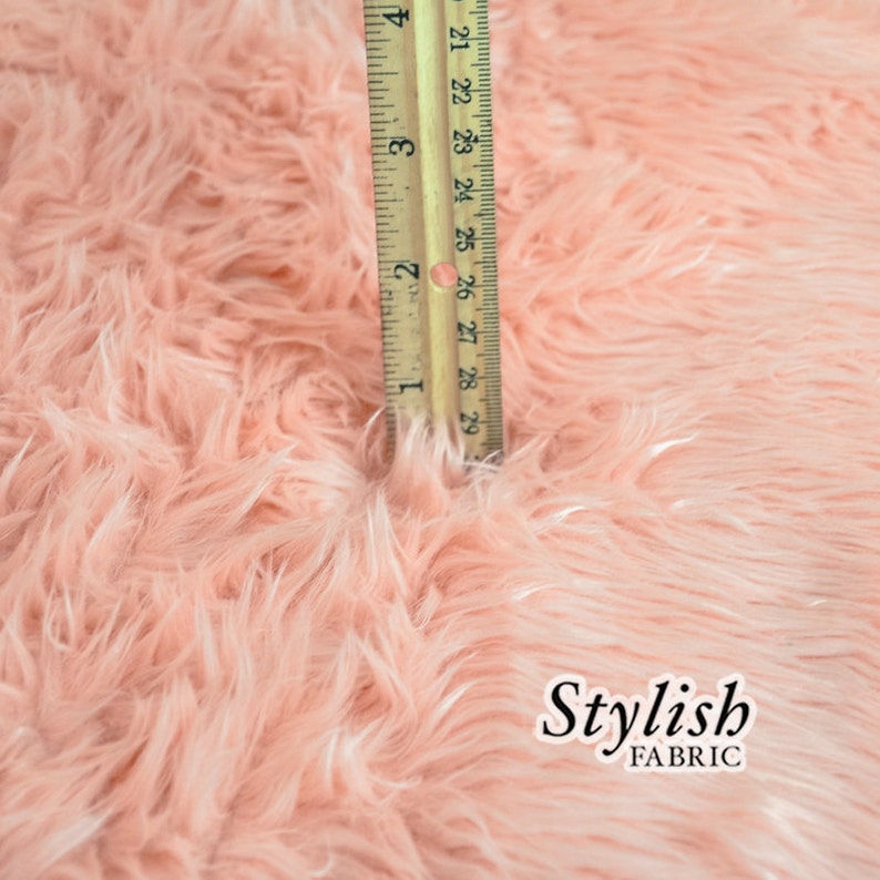 home furnishing throws Dusty Pink Pile Luxury Shag Faux Fur Fabric by the yard for costume photo props 1 Yard Style 5009