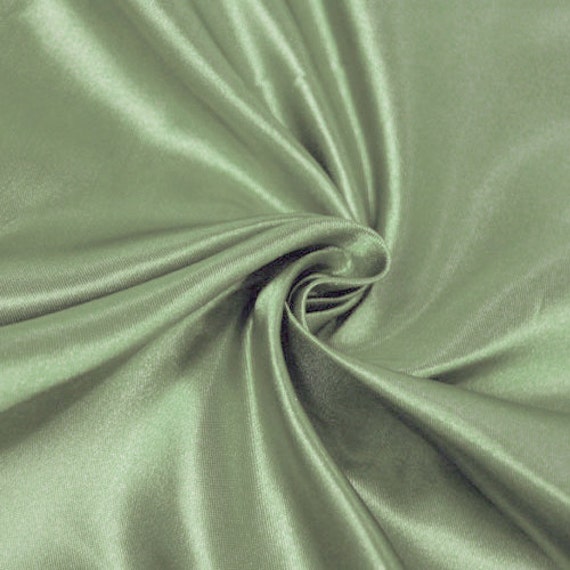 Dark Sage 25 Yards Shiny Bridal Satin Fabric 60/"