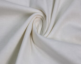 60&quot; Wide 7oz Cotton Lycra Combed 4-Way Stretch –(130 GSM), Lightweight, Breathable & Anti-Wrinkle Fabric by the Yard. Off White #477