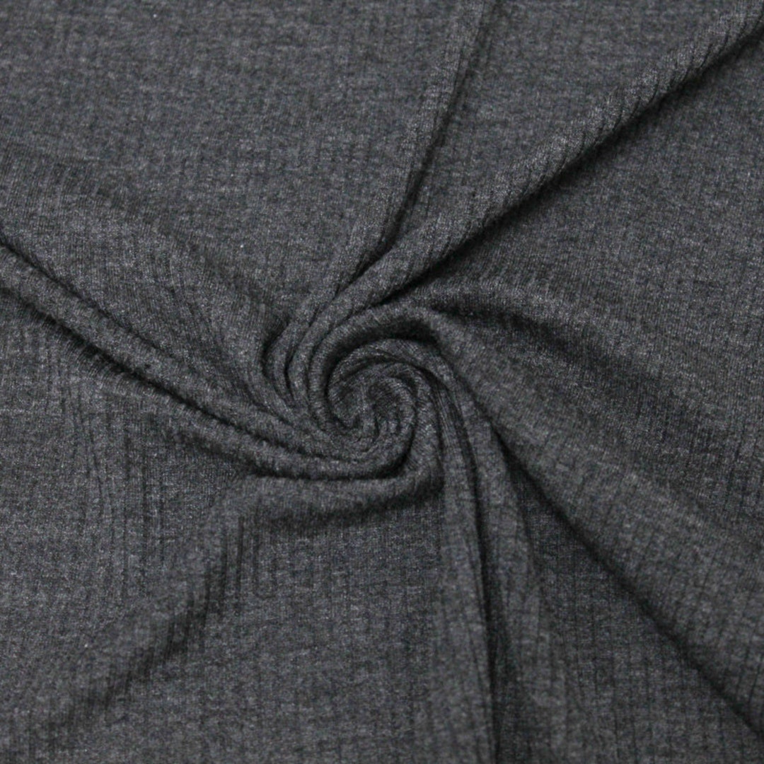 Charcoal 2 Tone Thermal Rib Knit Fabric Clothing's DIY - Etsy