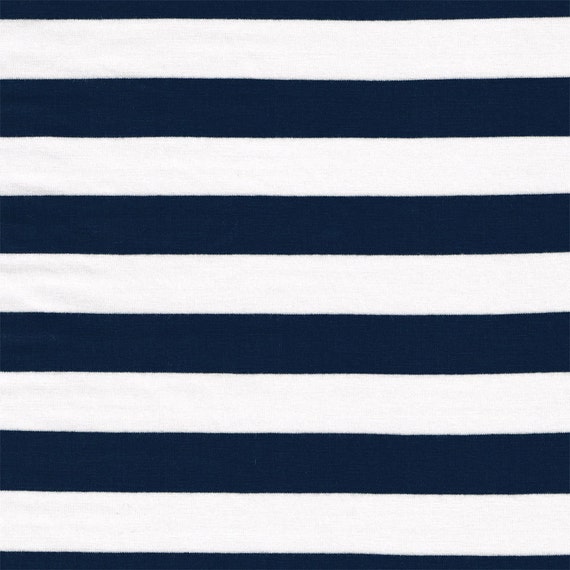 1 Navy/Off White Stripes Rayon Jersey Stretch Knit | Etsy