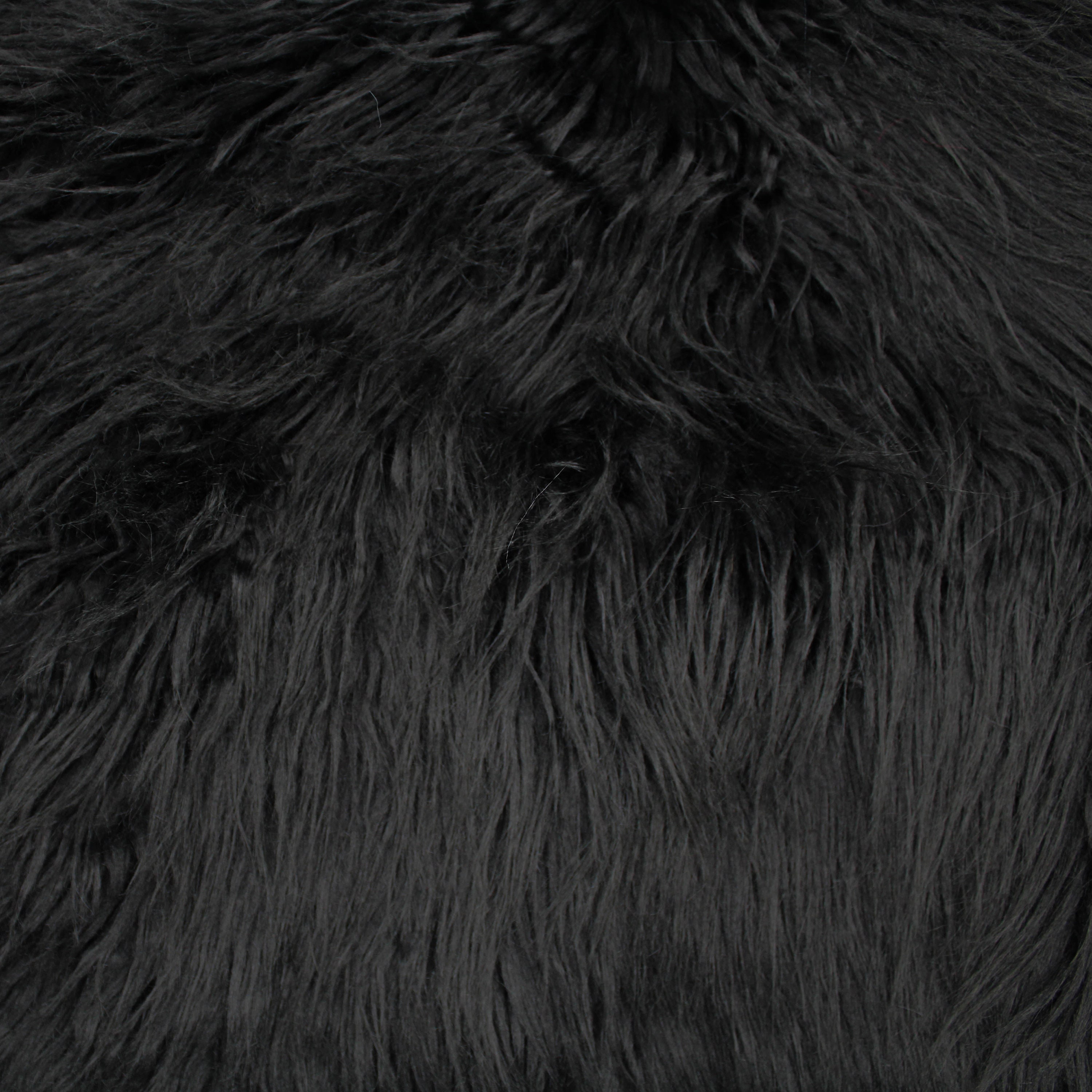Black Silver Faux Fur Fabric Long Pile Mongolian Style 5000 Dyeing ...