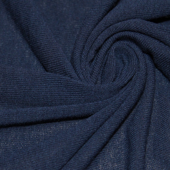 Navy Maxi Melange Ribbed Stretch Knit Outerwear Fabric | Etsy