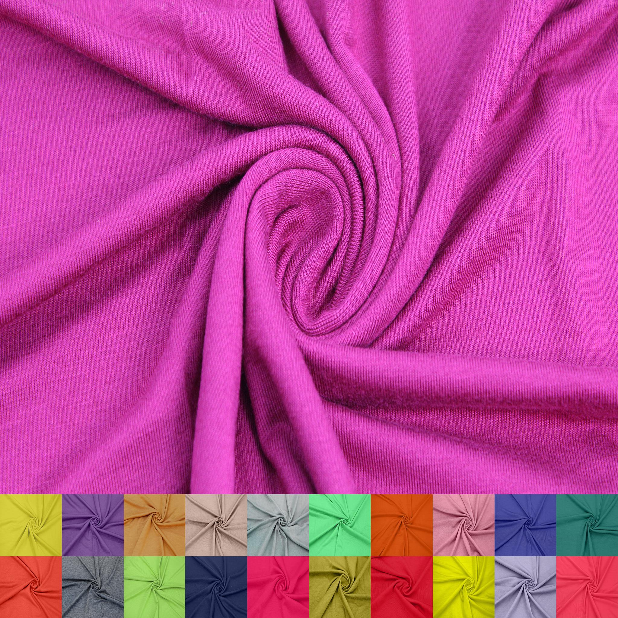 Tissu jersey rayonne et élasthanne de 60 po. de large par mètre, extensible dans 4 directions, 200 g/m² - respirant, vêtements, décoration et travaux manuels. Magenta Dk V # 406