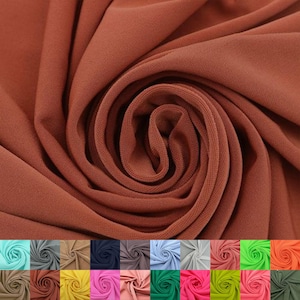 60&quot; Wide Venezia Poly Spandex Fabric - (200 GSM), Medium Weight, 2-Way Stretch, Anti-Wrinkle, Breathable - Brick Pale #800