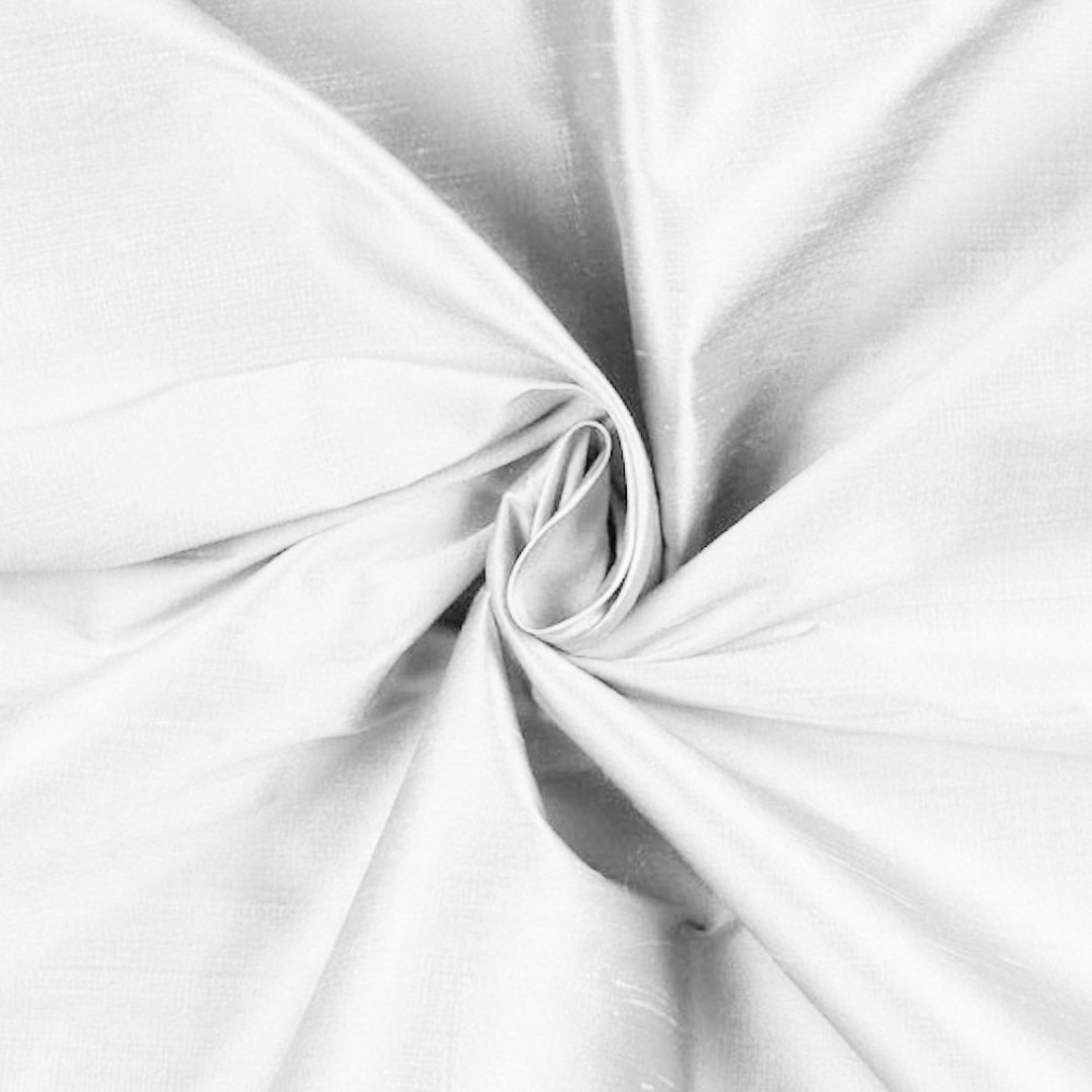 White Shiny Shantung Satin Fabric by the Yard DIY Crafts Etsy