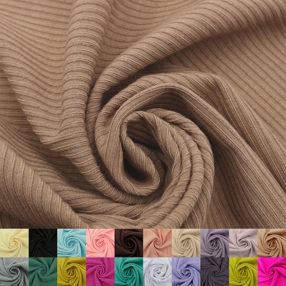 Soft 4x2 Rib Knit Fabric by the Yard – Solid Color