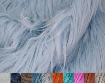 Mongolian Faux Fur-Christmas Fuzzy-Fabric by The Yard-Fluffy, Shaggy Mohair-for Costumes, Plush Toys, and Gnome Beard Miniature Style #5000