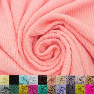 Soft 4x2 Rib Knit Fabric by the Yard – Solid Color | Stretchy, Textured Knit for Tops, Dresses, Loungewear – Style 774