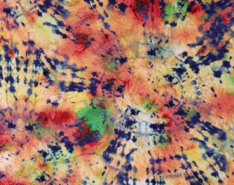 Navy and Orange in Tie Dye Patten Pattern on Rayon Spandex Jersey Knit Fabric by the Yard - Style P-1375-HVY-RSJ