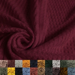 59&quot; Wide Rayon Spandex Waffle Open Knit Fabric by The Yard-210GSM. Breathable, for Sewing, Apparel, and DIY Projects. #659