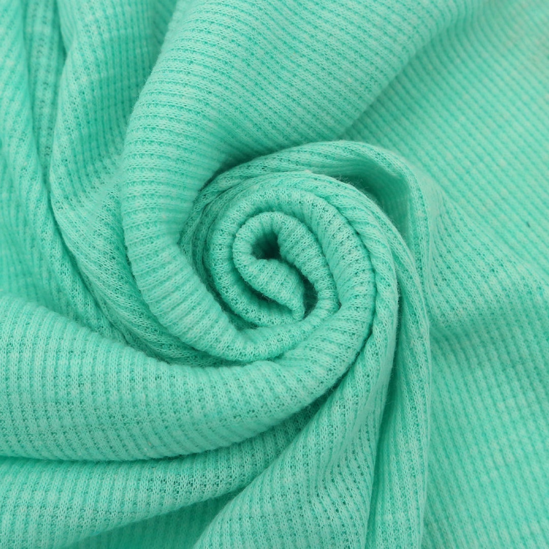 Green Mint B Polyester Cotton Spandex 2x1 Rib Knit Fabric by the Yard Style  792 -  Canada