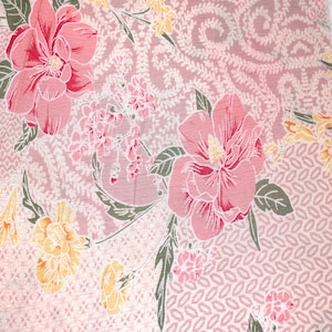 Blush Pink Floral with Geometric Pattern Printed 100% Rayon Crepon Fabric by the Yard-Style P-1804-636