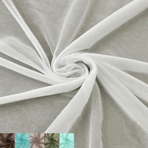 58/60" Ivory Chiffon Matte Jersey Stretch Chiffon Fabric, Drape Chiffon Jersey Fabric- Style 452. Continuous up to 100 yards.