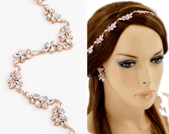 Wedding Hairpiece Crystal Bridal Hairpiece Wedding headpiece Wedding Jewelry Rose gold Bridal Jewelry Hair Accessory Bridal headband Daisy