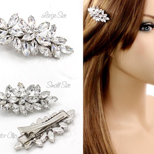 Wedding Hair Pin Rhinestone Alligator Clip Bridal Wedding Etsy