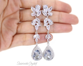Soft Blue Bridal Earrings Pale Blue Gray Wedding Jewelry Swarovski Crystal Blue Shade Bride Earrings Pastel Grey Bridesmaid Gift Sasa