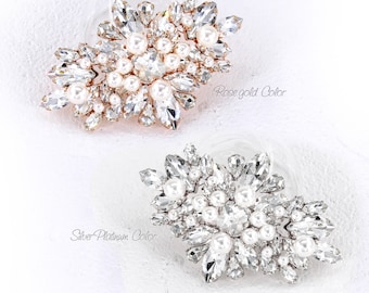 Wedding Brooch Swarovski Pearl Rhinestone Brooch Bridal brooch Wedding Accessory Bridal Accessory Bridal Jewelry Bridesmaid Brooch Daisy