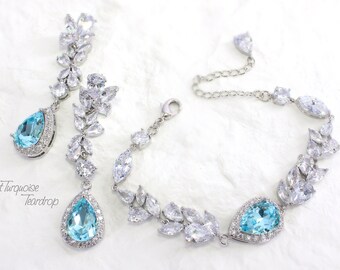 Weiches Blau Hochzeit Armband Swarovski Kristall blass blau grau Zirkon Armband Blue Shade Braut Armband Brautjungfer Armband Sasa