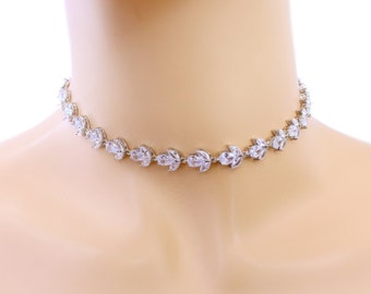 Wedding Necklace Zirconia Choker Necklace Wedding Jewelry Bridesmaid Bridal Jewelry Statement Necklace Bridal Bridesmaid Necklace Sasa