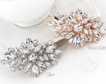 Wedding Brooch Rose Gold Rhinestone Brooch Bridal Wedding Jewelry Wedding Jewelry Bridal Brooch Wedding Accessory Bridal Accessory Daisy
