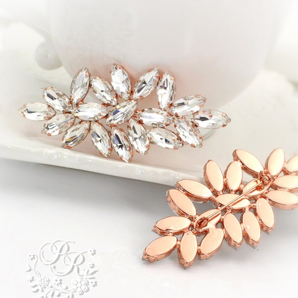 Wedding Brooch Rose Gold Rhinestone Brooch Bridal Wedding Jewelry Wedding Jewelry Bridal Brooch Wedding Accessory Bridal Accessory Daisy