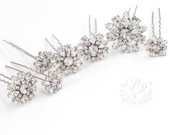 Weddings Hair Accessories rhinestone hair pins Bridal hair pins bridesmaid hair pins crystal hair pins  Bridal hair comb hair pins Daisy