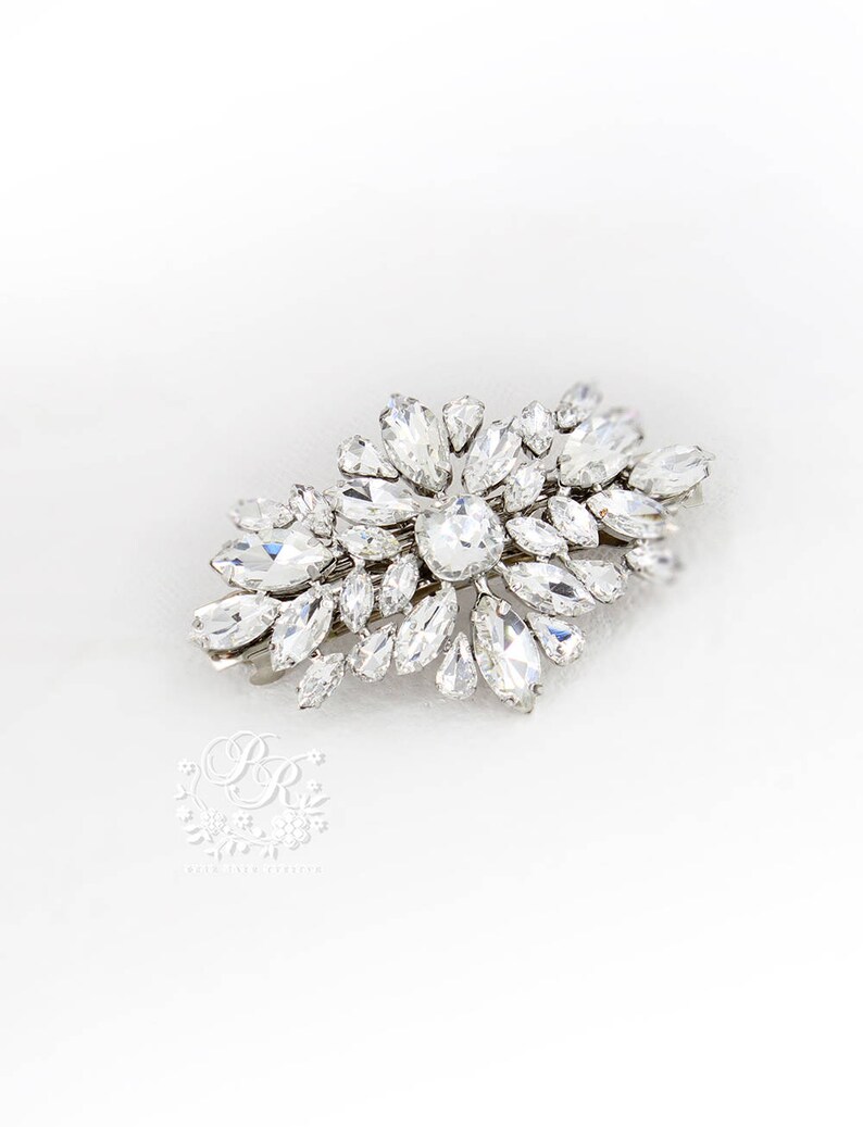 Wedding Hair Clip Wedding Barrette Rhinestone crystal Bridal Etsy
