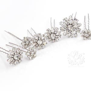 Weddings Hair Pin Rhinestone hair pins Bridal hair pins bridesmaid hair pins crystal hair pins Rose gold hair pins hair pins Daisy image 3