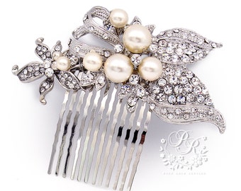 Wedding Hair Comb Swarovski Pearl Rhinestone Bridal Hair Comb Wedding Jewelry Bridal Jewelry Hair Accessory Bridesmaid Hair Comb Fjell