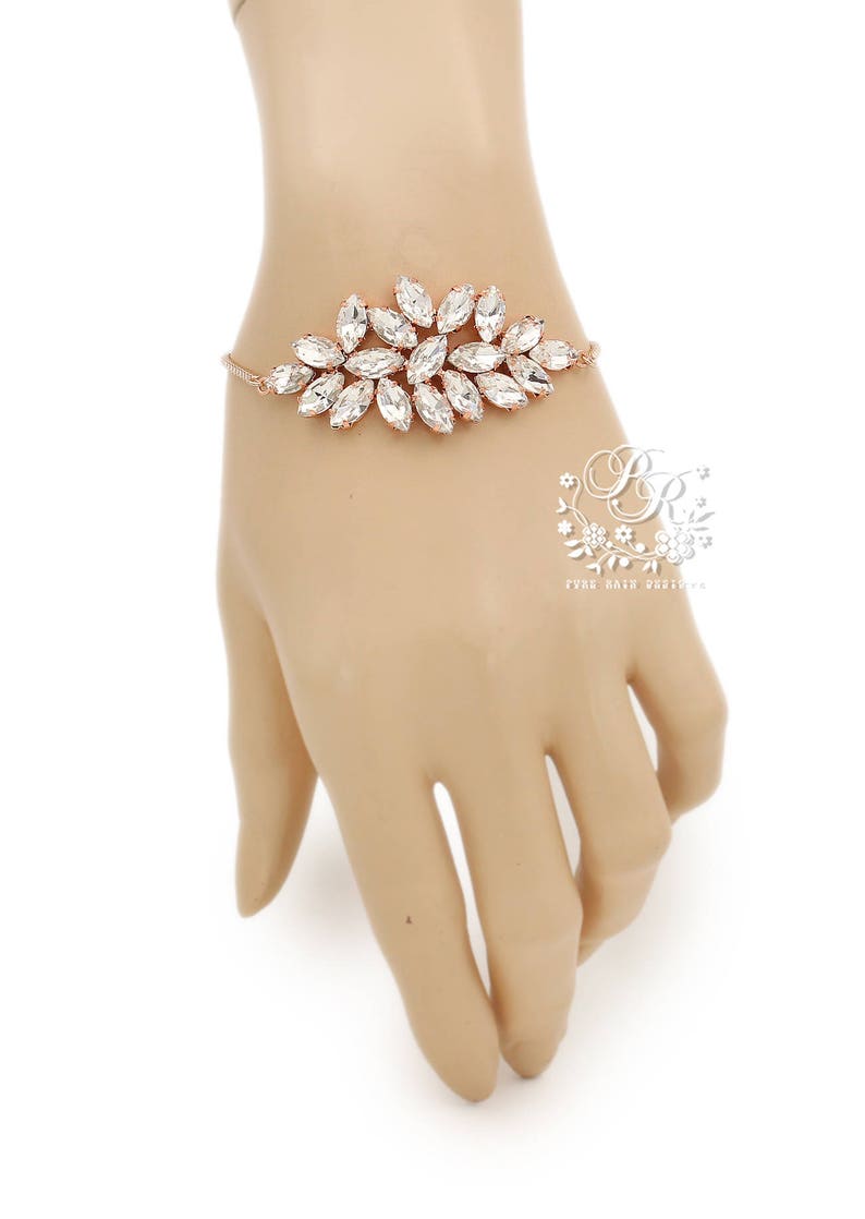 Bröllopsörhängen Armbandsset Brudtärneörhängen Gåva Roséguldörhängen Brudarmbandssmycken Brudsmycken Brudtärneörhänge prästkrage bild 2