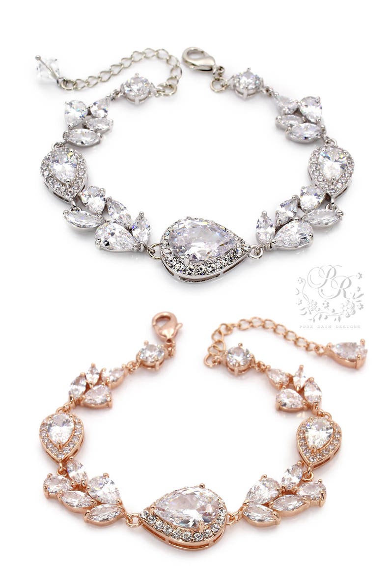 Wedding Necklace set Zircon Rhinestone Necklace Earrings Wedding Jewelry set Wedding Accessory Rose gold Bridal Backdrop Necklace set Sasa
