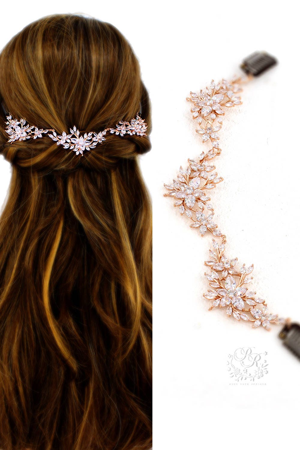 Wedding Hair Comb Zirconia Bridal Hair Comb Wedding Jewelry Etsy