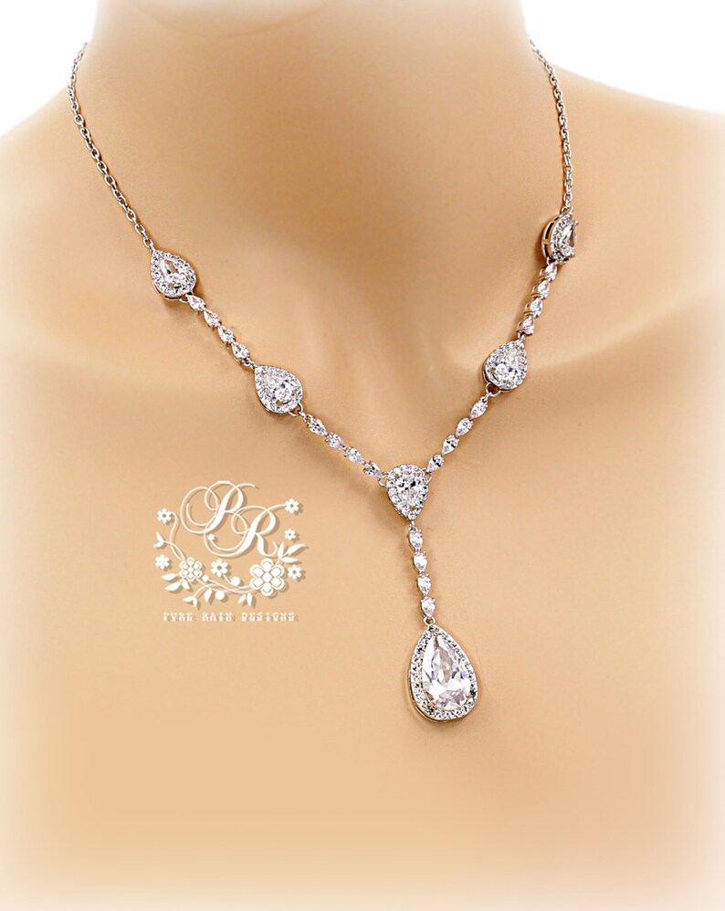 Wedding Necklace set Wedding Earrings Zirconia Bridal Necklace Bridal Earrings set Wedding Jewelry set Bridal backdrop Bridal Jewelry Boja