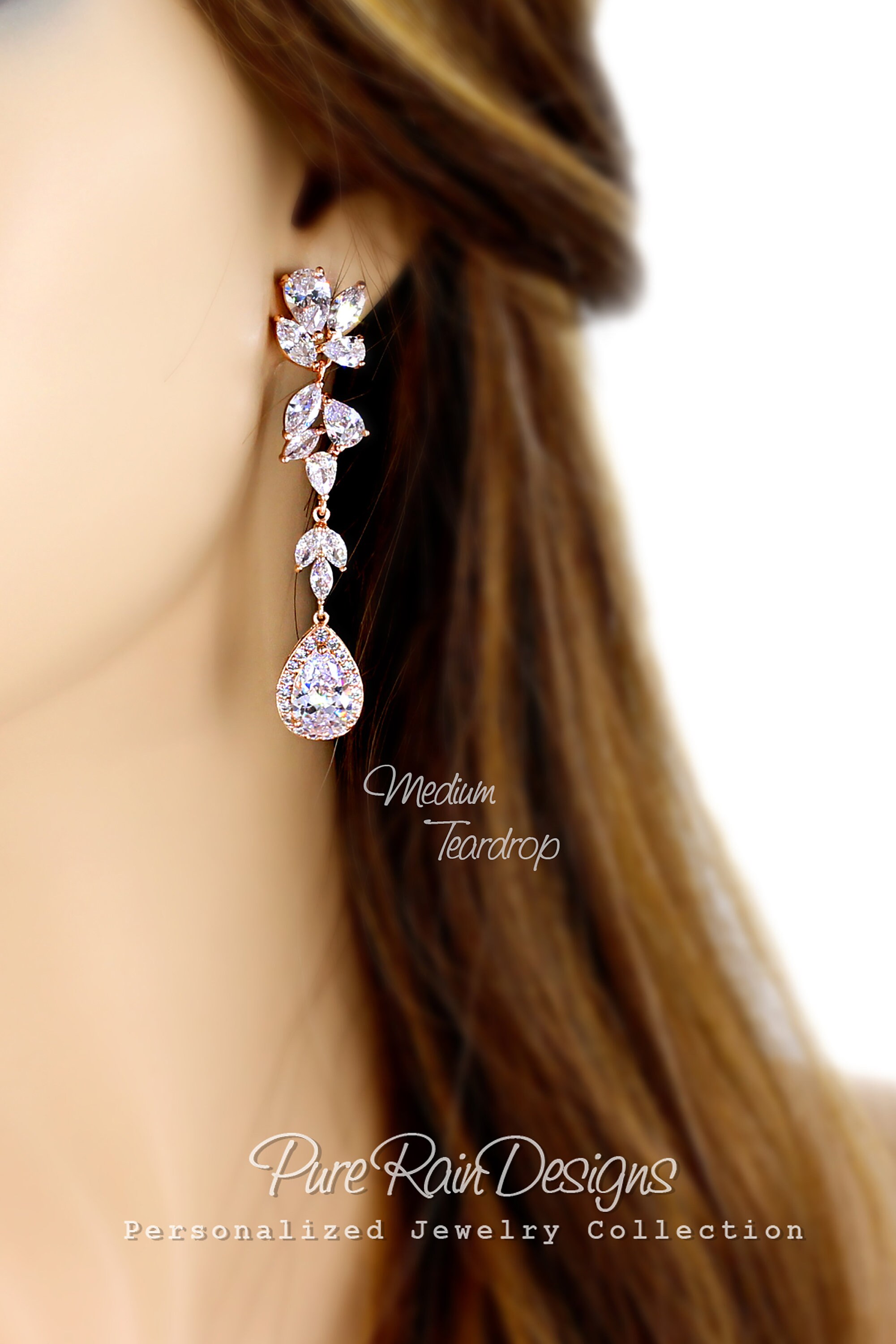 Weeping Woman Earring Rose Gold