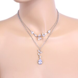Wedding Necklace Rose Gold Bridal choker necklace Zirconia Necklace Layered Necklace Wedding Jewelry Statement Necklace Bridal Jewelry Ava