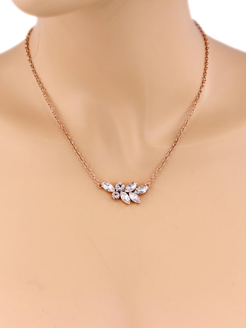 Bröllopsörhängen Armbandsset Brudtärneörhängen Gåva Roséguldörhängen Brudarmbandssmycken Brudsmycken Brudtärneörhänge prästkrage bild 7