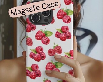 Himbeer Muster MagSafe iPhone Hülle: Beeren Liebhaber Geschenk