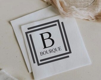 Custom Housewarming Napkins, Personalized Family Name Cocktail Napkins, New Home Party Decor, Monogram Hostess Gift, Realtor Closing Gift