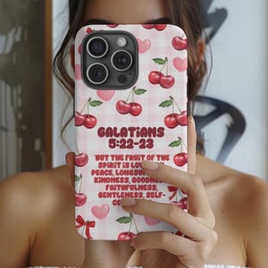 Fruit of the Spirit Phone Case: Cherry Bible Verse Design