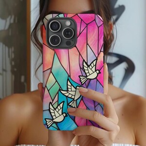 Colorful Aesthetic Stained Glass Phone Case for Iphone 16 15 14 13 Samsung Galaxy S25 S24 S23 Elegant Phone Case Gift for Her
