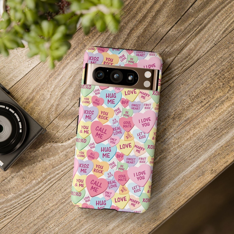 Conversation Hearts Valentijnsdag telefoonhoesje voor iPhone Pro Max 16 15 14 13 12 Samsung Galaxy S24 S23 S22, schattig valentijnscadeau voor haar afbeelding 6
