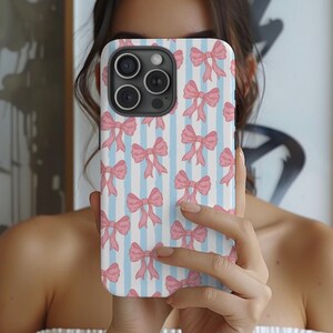 Pink Bow Phone Case: Coquette Girly Protective Cover