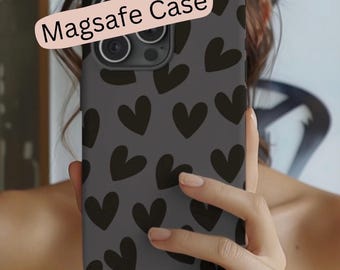 Etui Magsafe Black Hearts na iPhone'a: Modne dziewczęce akcesoria